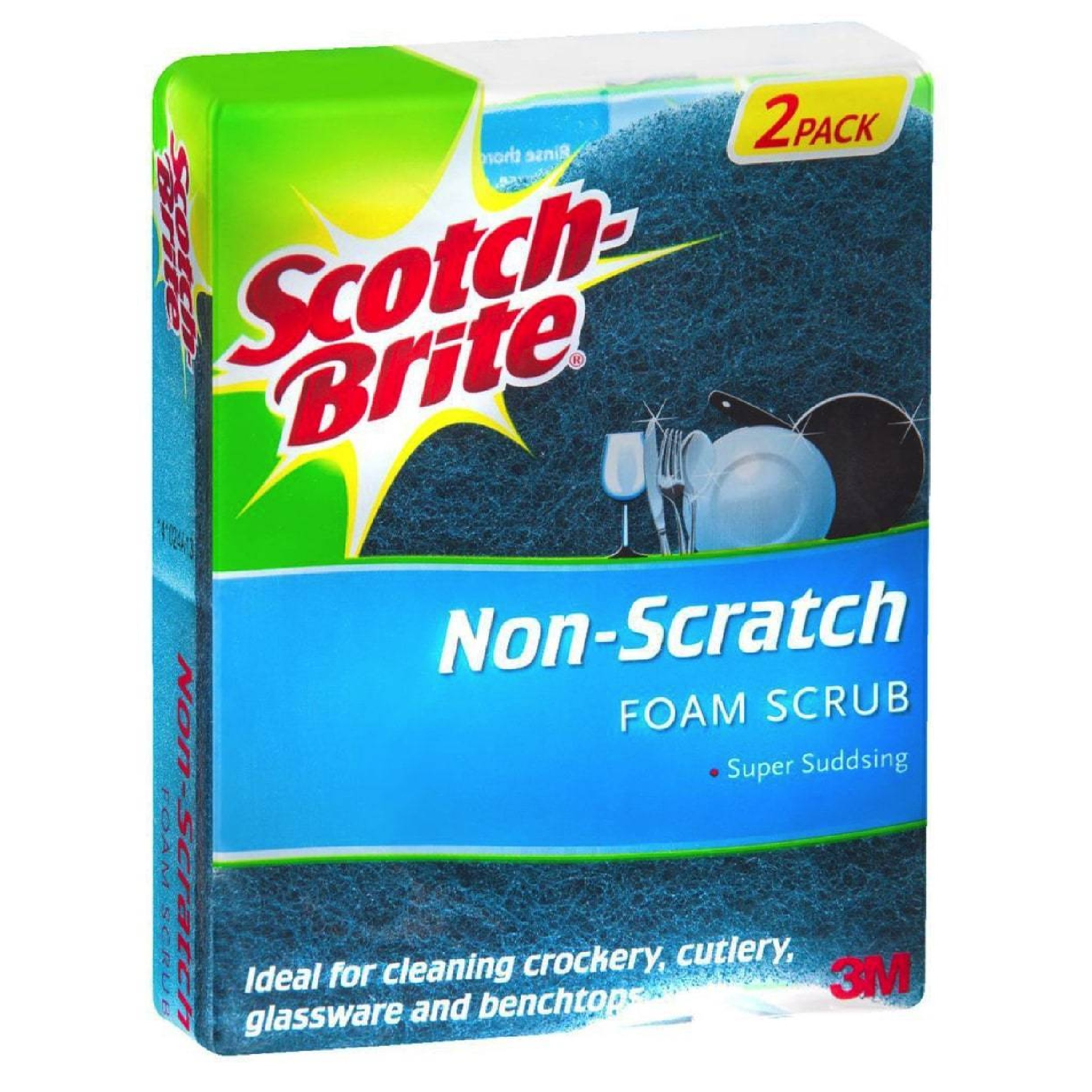 3M ScotchBrite Non-Scratch Foam Scrub 2PC/Pack